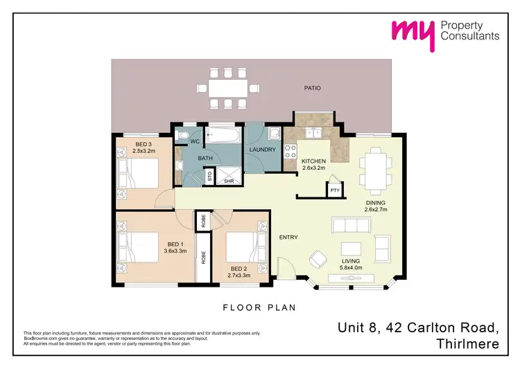 Floorplan of Homely townhouse listing, Unit 8/42 Carlton Road, Thirlmere NSW 2572