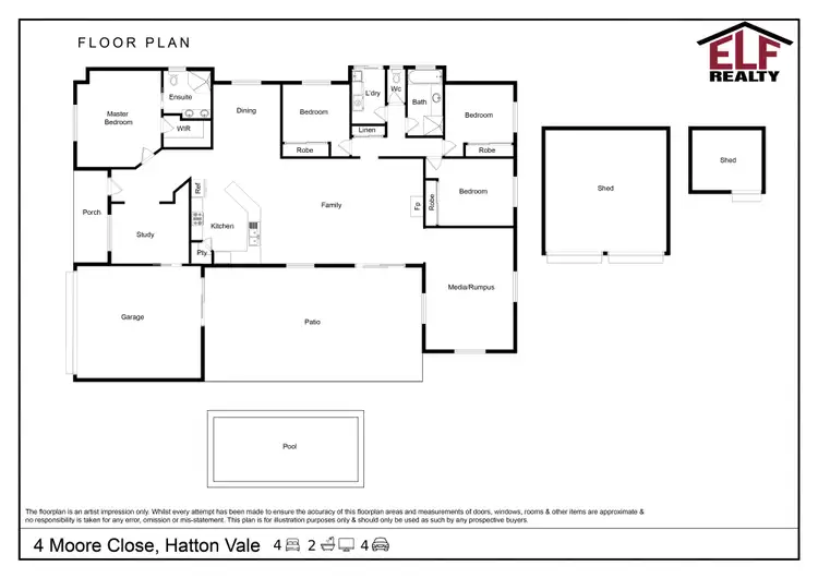 Floorplan of Homely house listing, 4 Moore Close, Hatton Vale QLD 4341