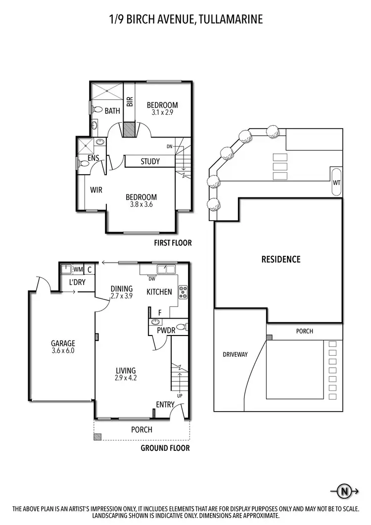 Floorplan of Homely townhouse listing, 1/9 Birch Avenue, Tullamarine VIC 3043