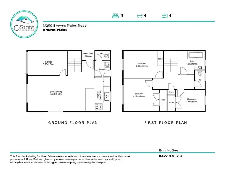 Floorplan of Homely unit listing, 1/259 Browns Plains Road, Browns Plains QLD 4118