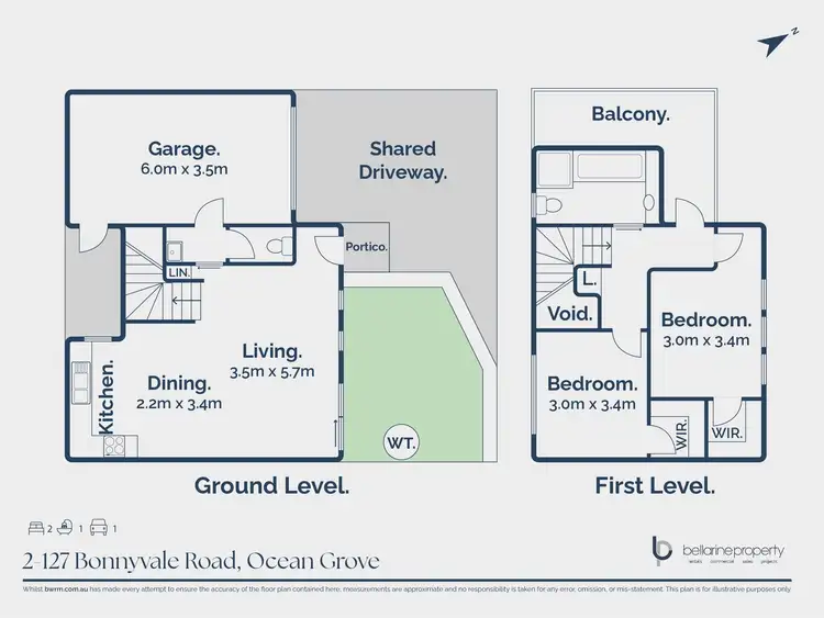 Floorplan of Homely townhouse listing, 2/127 Bonnyvale Road, Ocean Grove VIC 3226