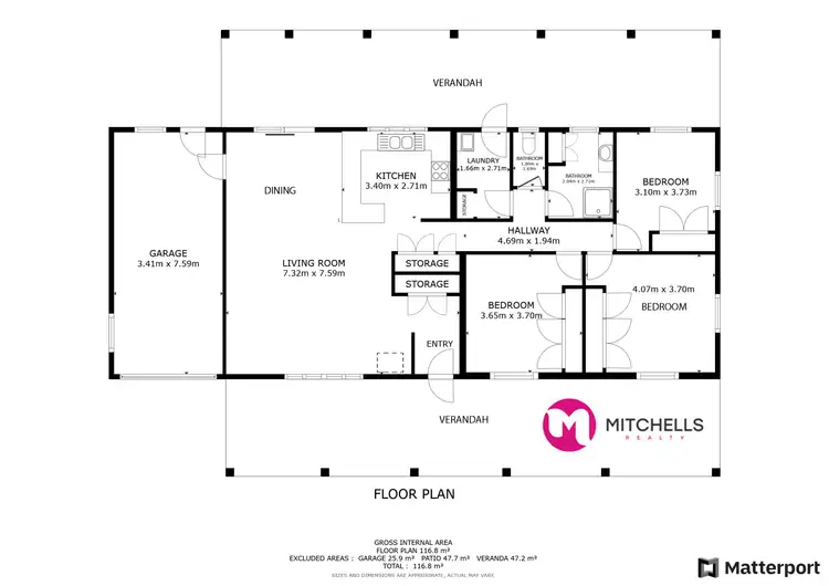 Floorplan of Homely house listing, 24 Warrego Drive, Point Vernon QLD 4655