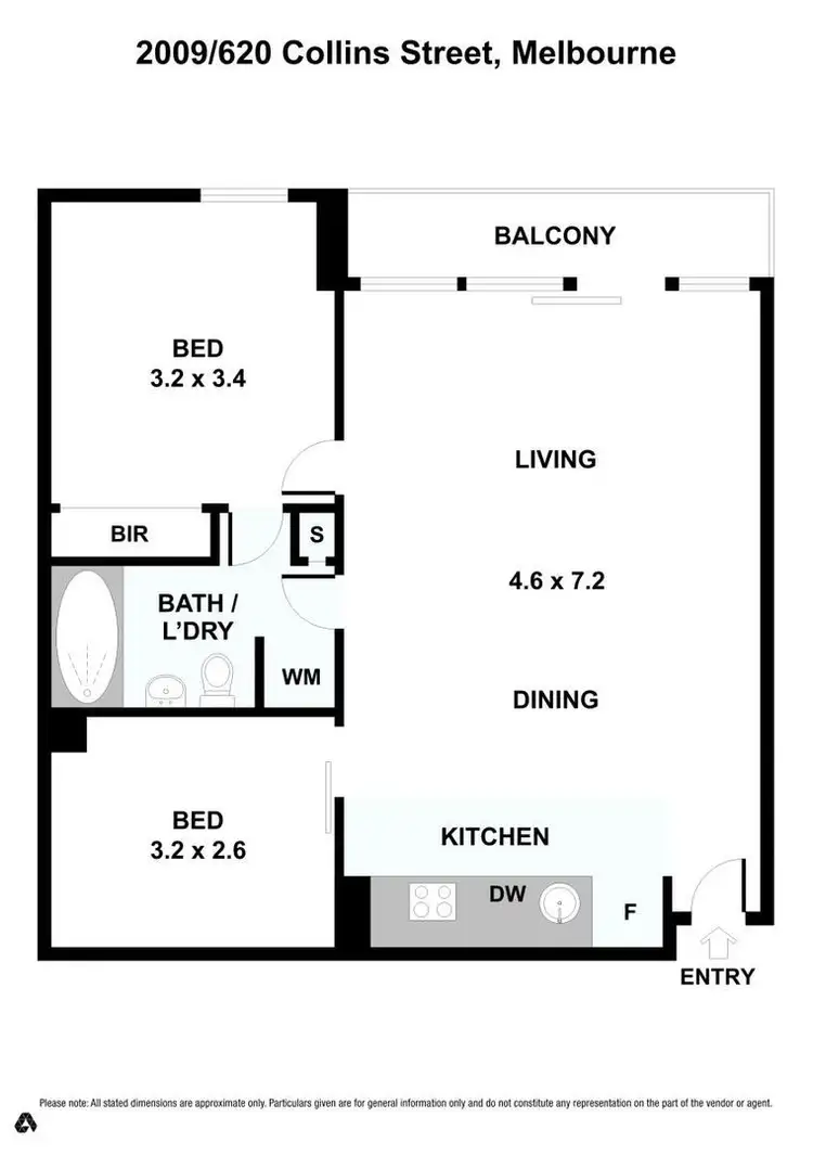 Floorplan of Homely apartment listing, 2009/620 Collins Street, Melbourne VIC 3004