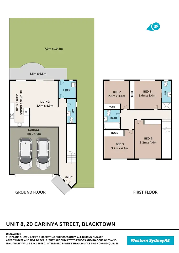 Floorplan of Homely townhouse listing, 8/20-22 Carinya Street, Blacktown NSW 2148