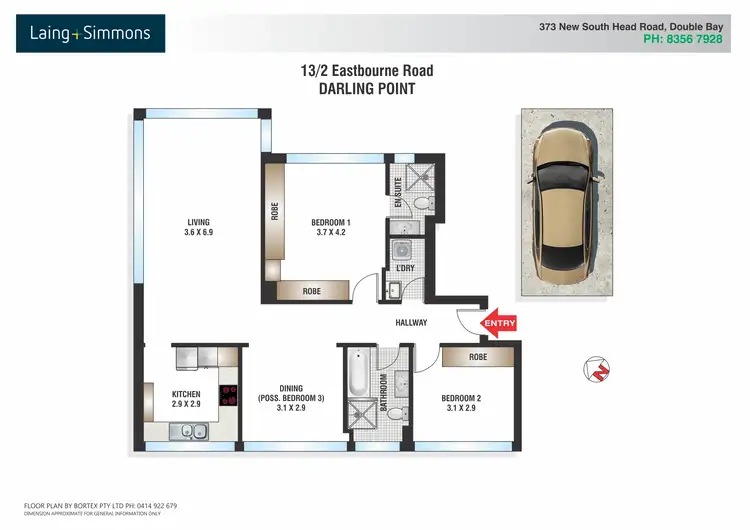 Floorplan of Homely apartment listing, 13/2 Eastbourne Road, Darling Point NSW 2027