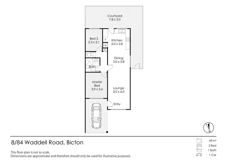 Floorplan of Homely unit listing, 8/82 Waddell Road, Bicton WA 6157