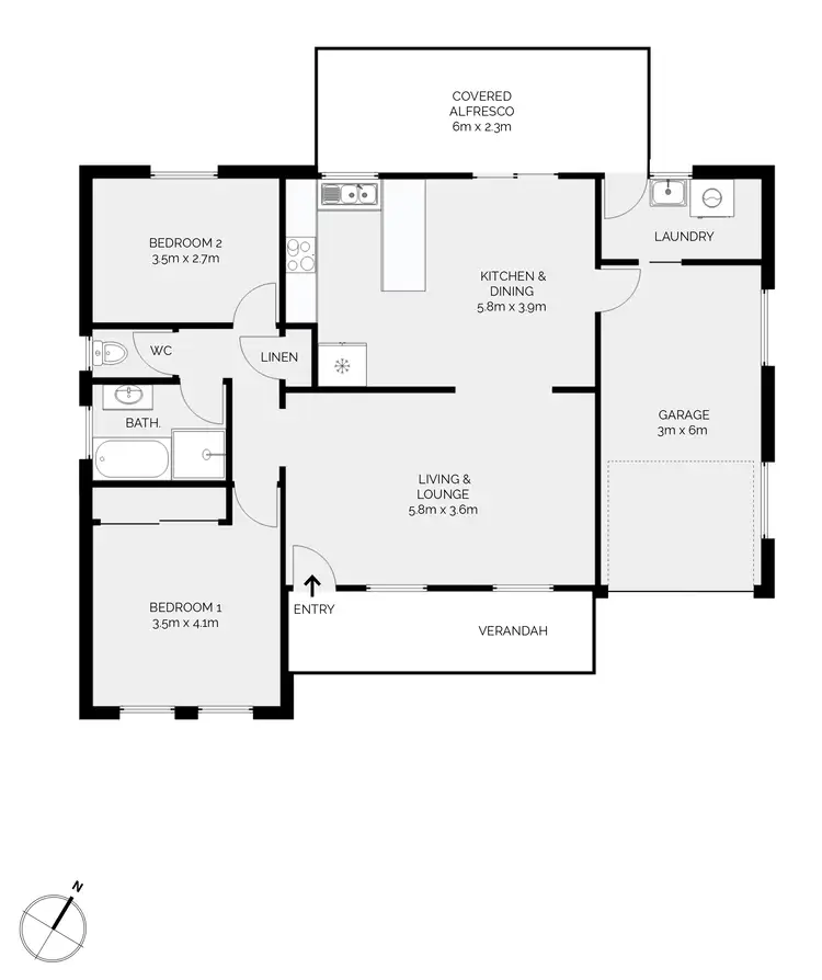 Floorplan of Homely unit listing, 1/106 - 108 Piper Street, Bathurst NSW 2795