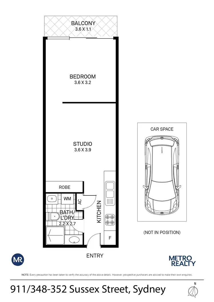 Floorplan of Homely apartment listing, 911/348-352 Sussex Street, Sydney NSW 2000