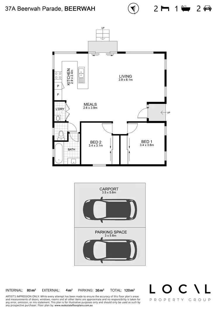 Floorplan of Homely semi-detached listing, 1/37 Beerwah Parade, Beerwah QLD 4519