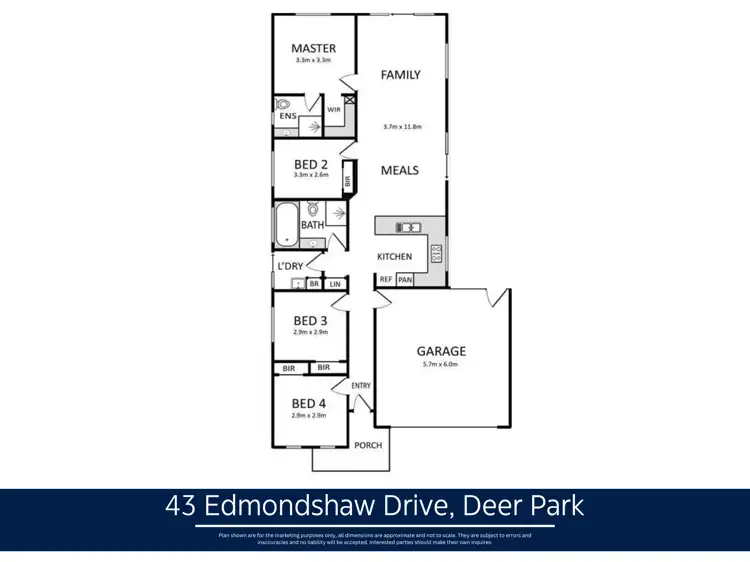 Floorplan of Homely house listing, 43 Edmondshaw Drive, Deer Park VIC 3023