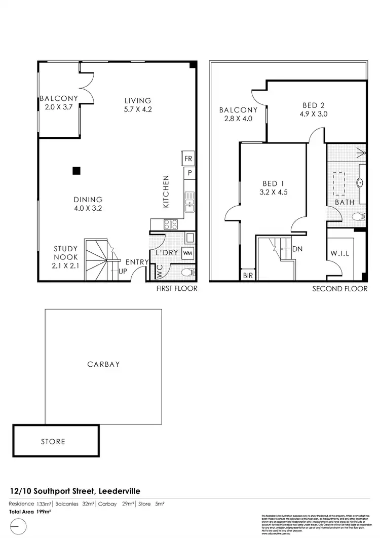 Floorplan of Homely apartment listing, 12/10 Southport Street, West Leederville WA 6007
