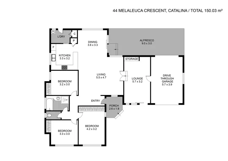 Floorplan of Homely house listing, 44 Melaleuca Crescent, Catalina NSW 2536