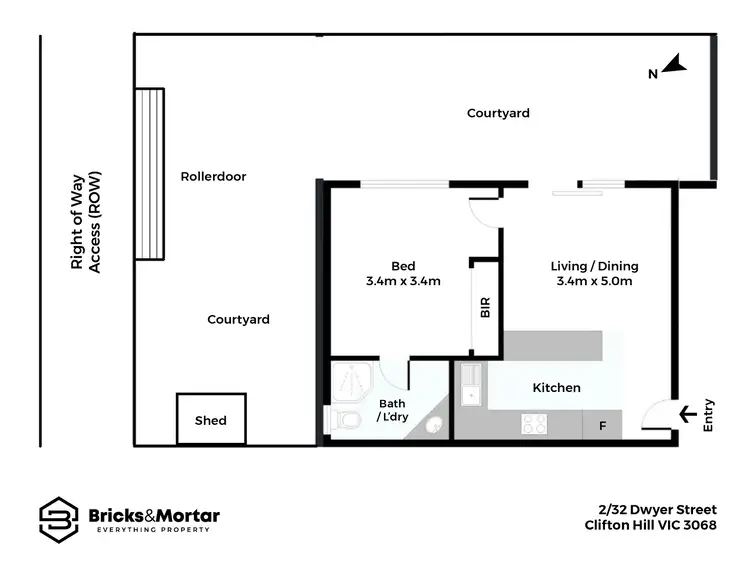 Floorplan of Homely apartment listing, 2/32 Dwyer Street, Clifton Hill VIC 3068