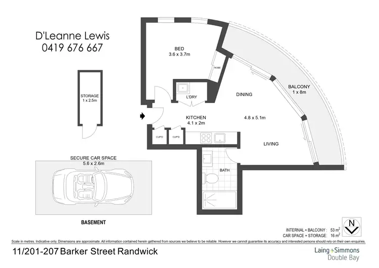 Floorplan of Homely apartment listing, Apartment 11 "Landmark" 201-207 Barker Street, Randwick NSW 2031