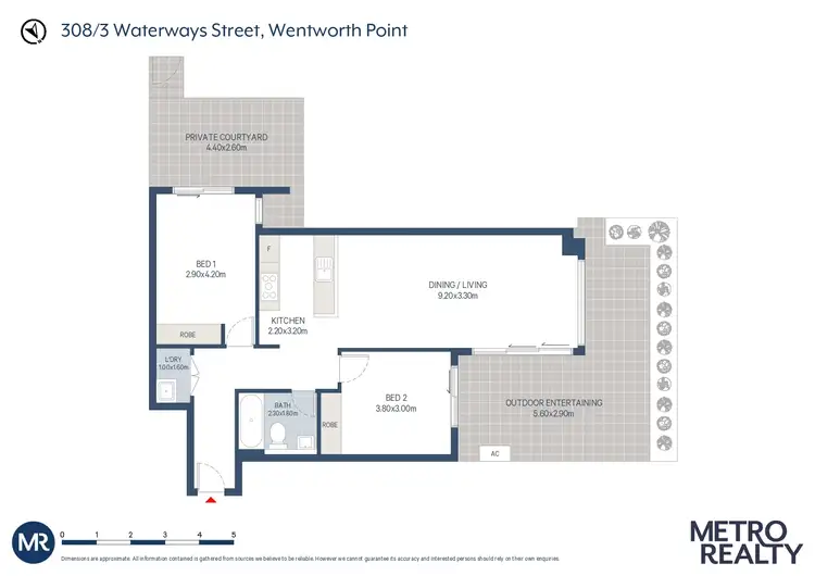 Floorplan of Homely apartment listing, 308/3 Waterways Street, Wentworth Point NSW 2127