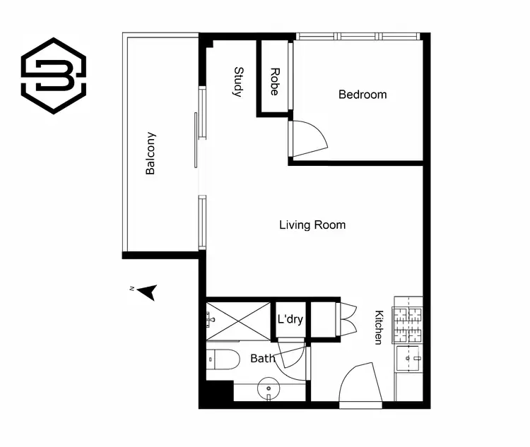 Floorplan of Homely apartment listing, 2709/288 Spencer Street, Melbourne VIC 3000