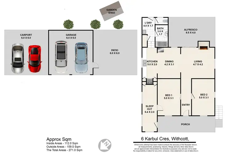 Floorplan of Homely rural property listing, 6 Karbul Crescent, Withcott QLD 4352