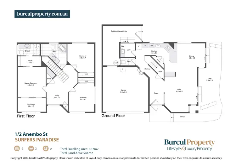 Floorplan of Homely townhouse listing, 1/2 Anembo Street, Chevron Island QLD 4217