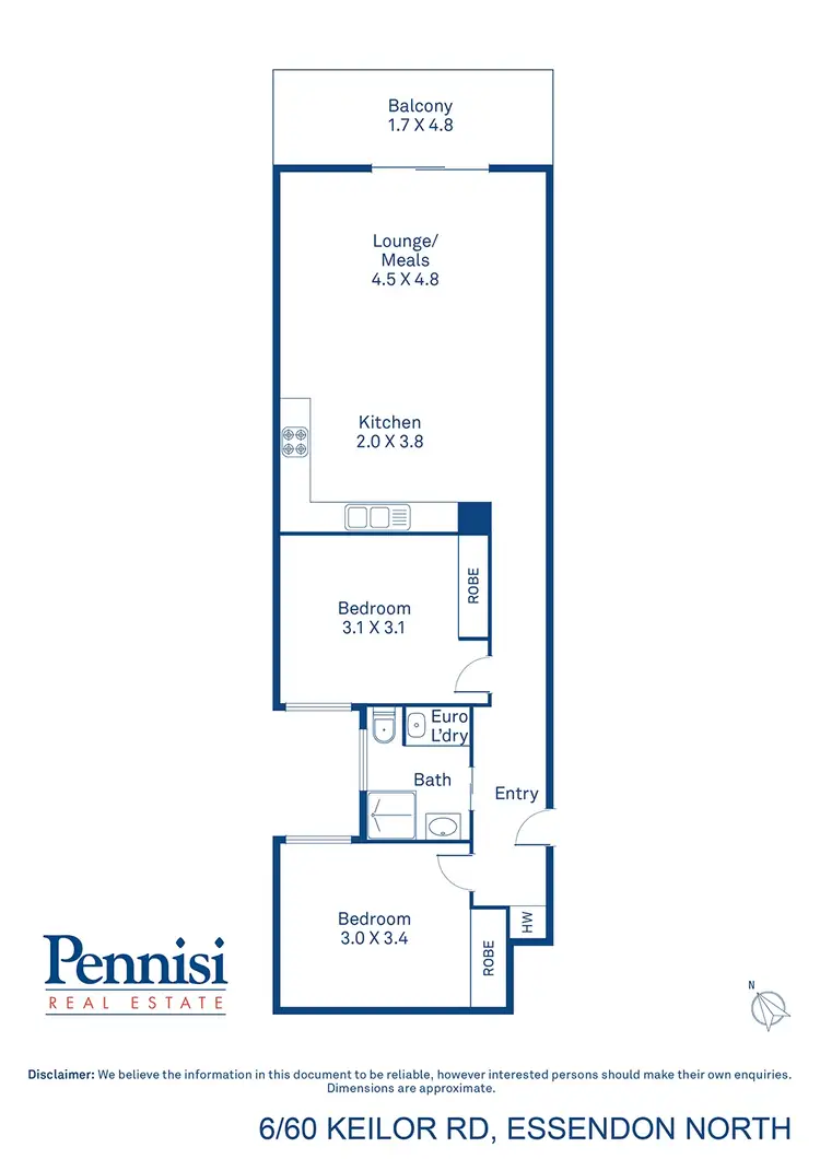 Floorplan of Homely apartment listing, 6/60 Keilor Road, Essendon VIC 3040
