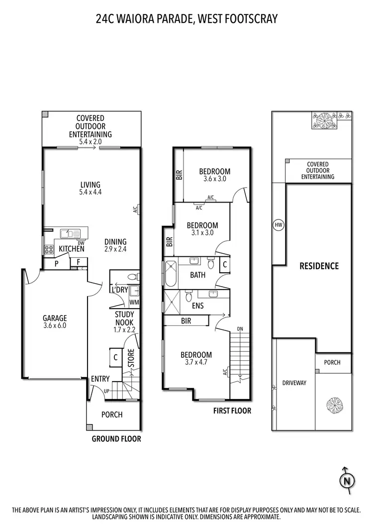 Floorplan of Homely townhouse listing, 24C Waiora Parade, West Footscray VIC 3012