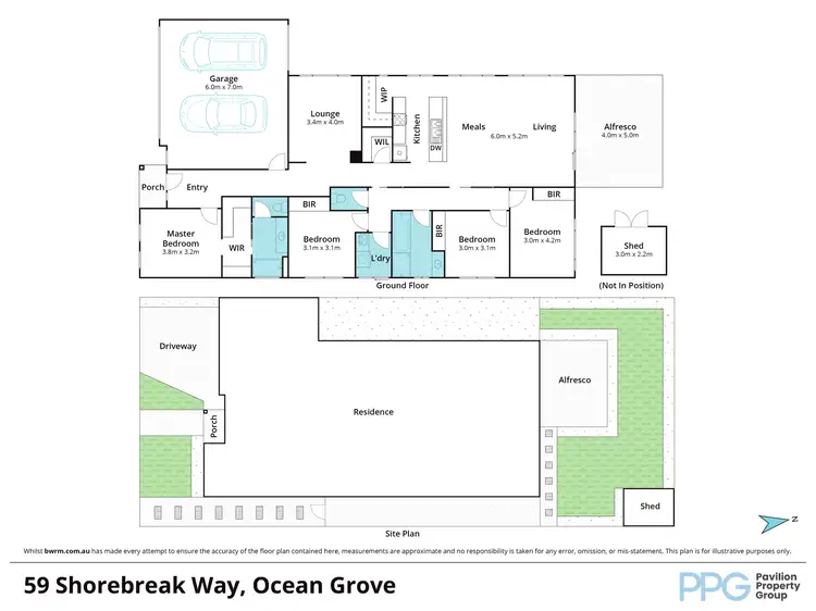 Floorplan of Homely house listing, 59 Shorebreak Way, Ocean Grove VIC 3226