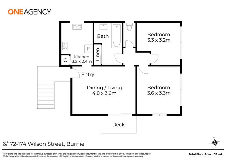 Floorplan of Homely unit listing, 6/172-174 Wilson Street, Burnie TAS 7320