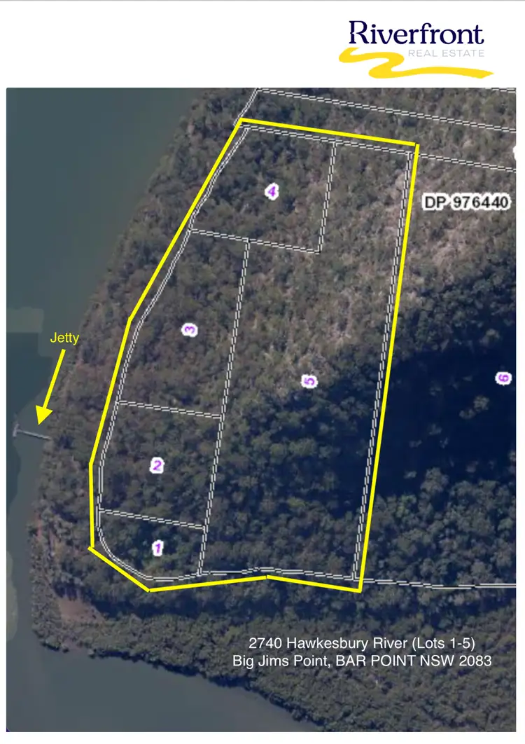 Floorplan of Homely land listing, 2740 Hawkesbury River (1-5 Big Jims Point), Bar Point NSW 2083