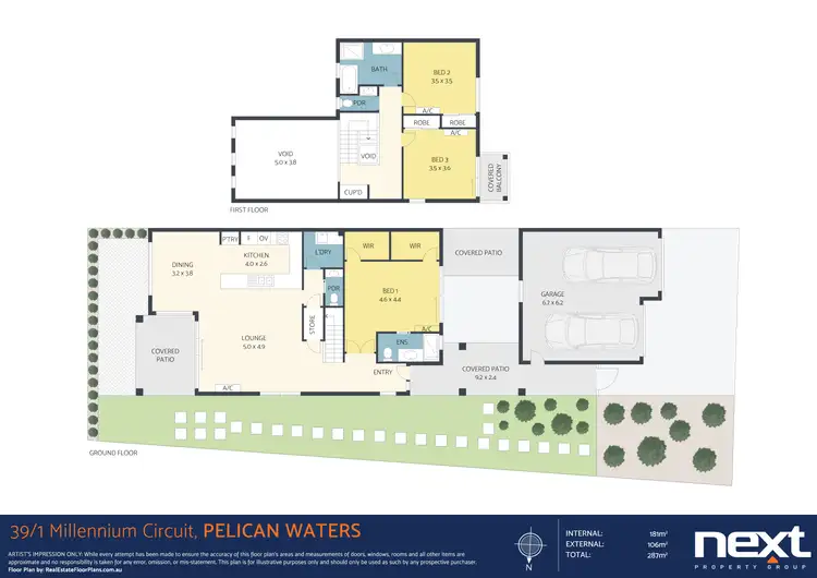 Floorplan of Homely townhouse listing, 39/1 Millennium Circuit, Pelican Waters QLD 4551