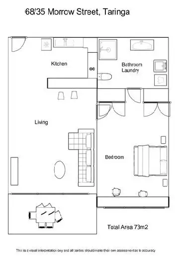Floorplan of Homely apartment listing, 68/35 Morrow Street, Taringa QLD 4068