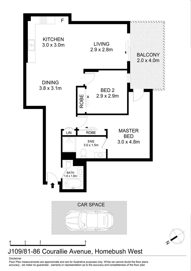 Floorplan of Homely apartment listing, J109/81-86 Courallie Avenue, Homebush West NSW 2140