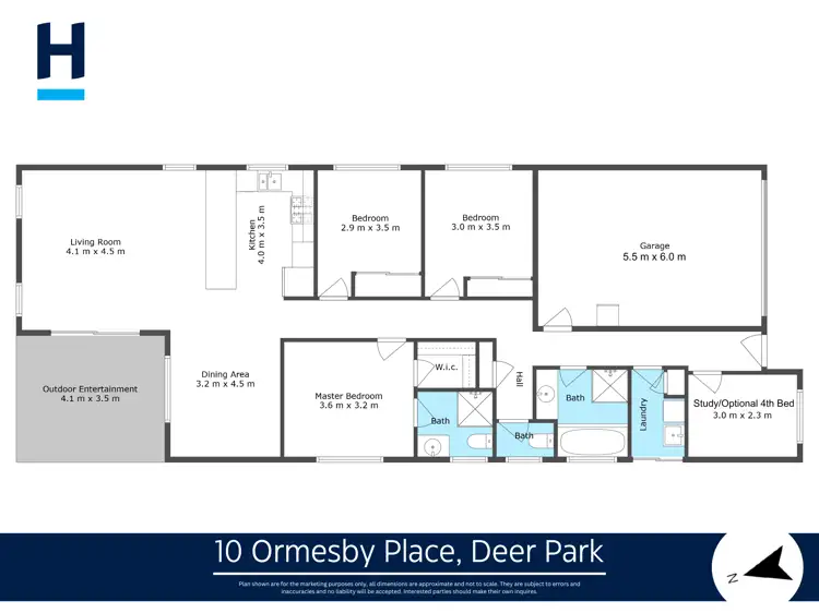 Floorplan of Homely house listing, 10 Ormesby Place, Deer Park VIC 3023