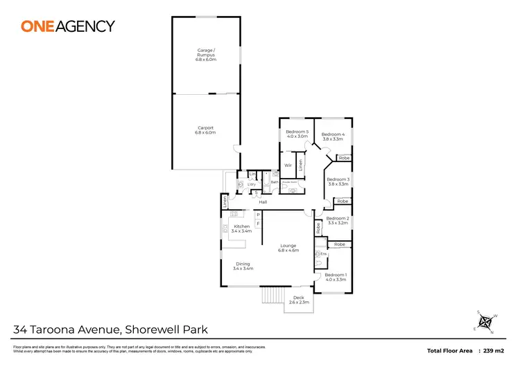 Floorplan of Homely house listing, 34 Taroona Avenue, Shorewell Park TAS 7320