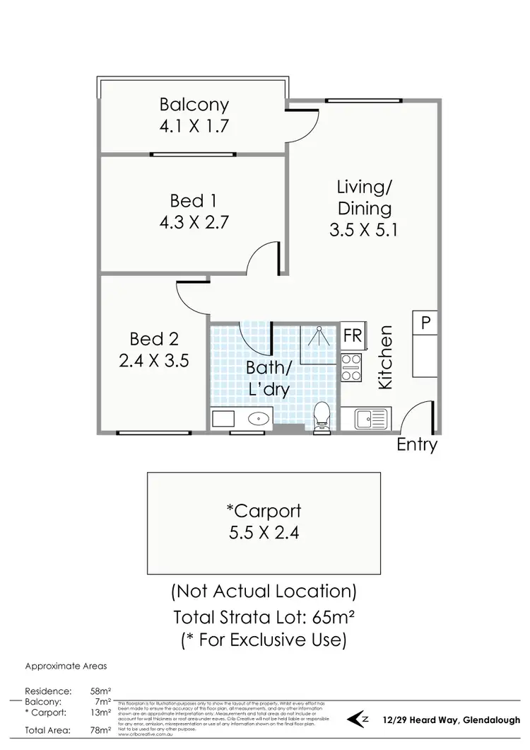 Floorplan of Homely apartment listing, 12/29 Heard Way, Glendalough WA 6016