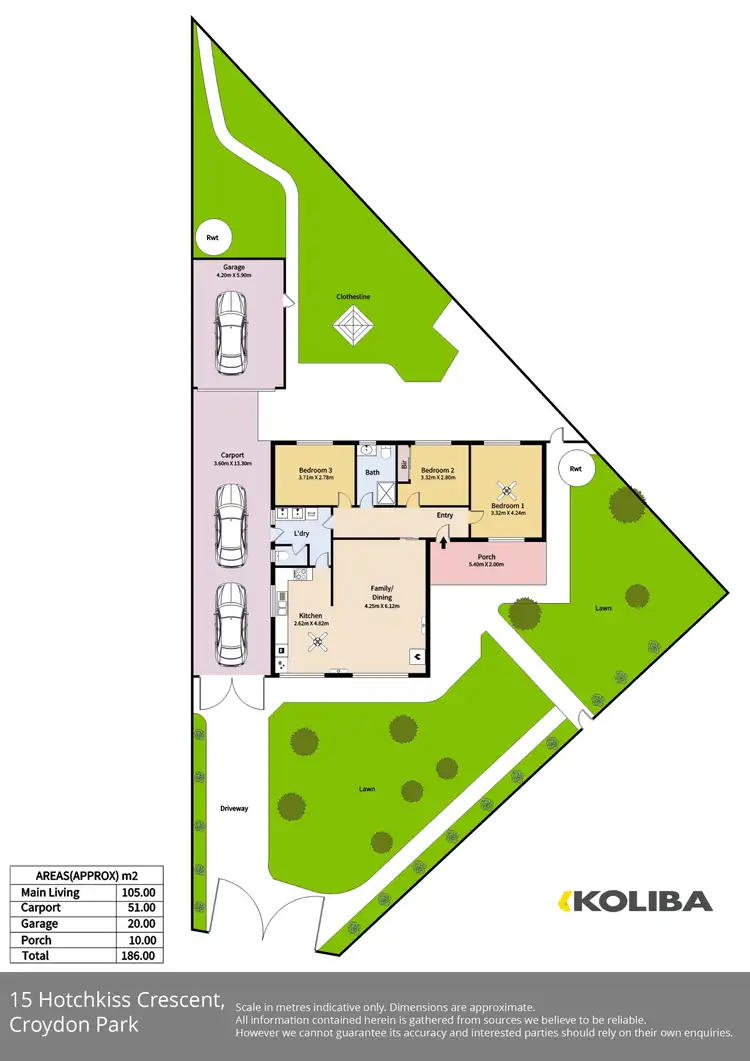 Floorplan of Homely house listing, 15 Hotchkiss Crescent, Croydon Park SA 5008