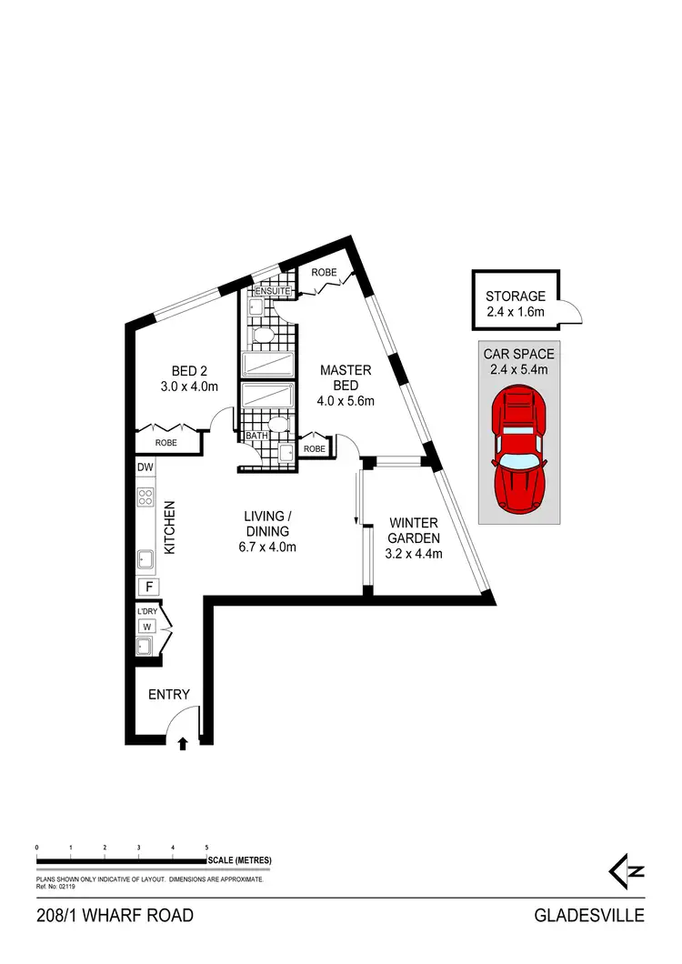 Floorplan of Homely apartment listing, 208/1 Wharf Road, Gladesville NSW 2111