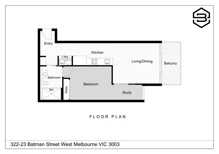 Floorplan of Homely apartment listing, 322/23 Batman Street, West Melbourne VIC 3003