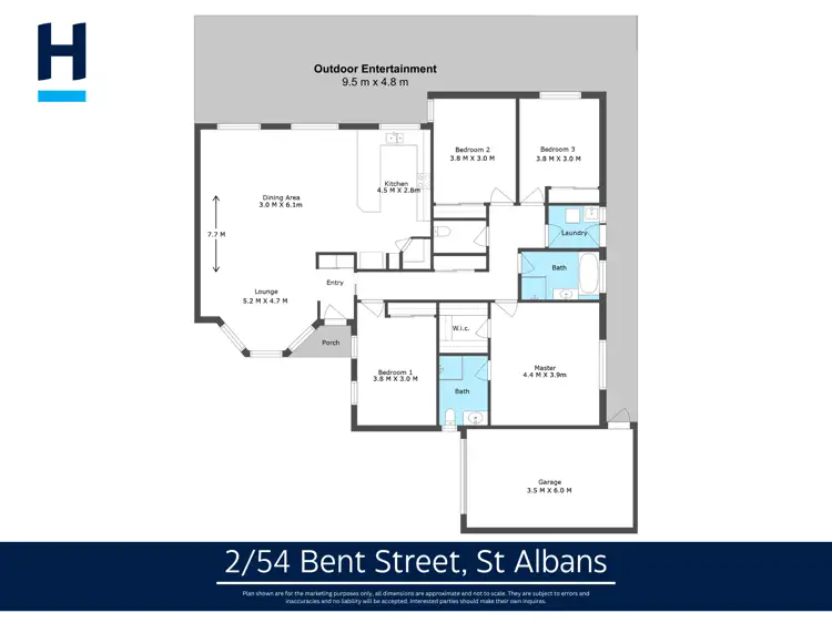 Floorplan of Homely unit listing, 2/54 Bent Street, St Albans VIC 3021