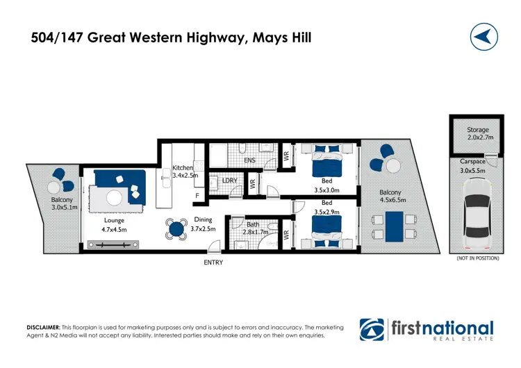 Floorplan of Homely apartment listing, 504/147 Great Western Highway, Mays Hill NSW 2145