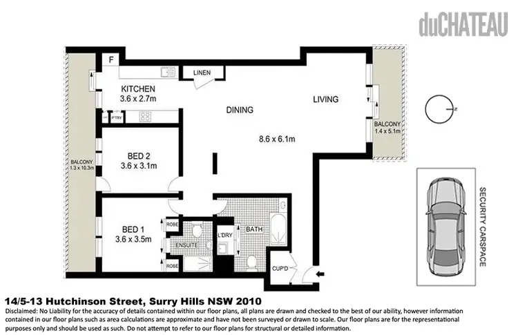 Floorplan of Homely apartment listing, 14/5-13 Hutchinson Street, Surry Hills NSW 2010