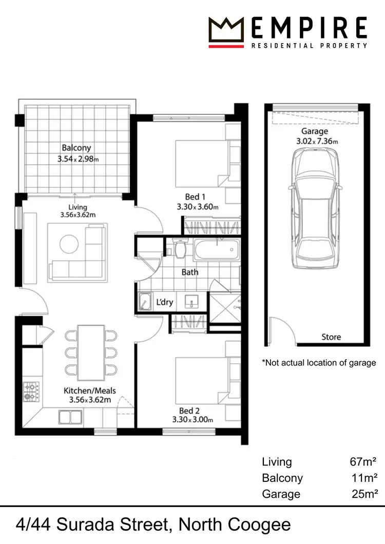 Floorplan of Homely apartment listing, 4/44 Surada Street, North Coogee WA 6163