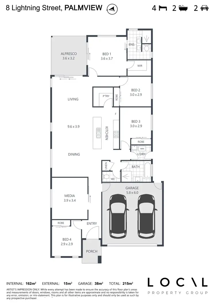 Floorplan of Homely house listing, 8 Lightning Street, Palmview QLD 4553