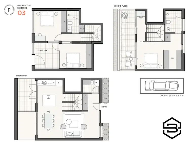 Floorplan of Homely townhouse listing, 3/2-20 Kerr Street, Fitzroy VIC 3065