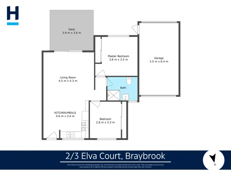 Floorplan of Homely house listing, 2/3 Elva Court, Braybrook VIC 3019
