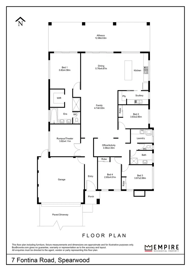 Floorplan of Homely house listing, 7 Fontina Road, Spearwood WA 6163