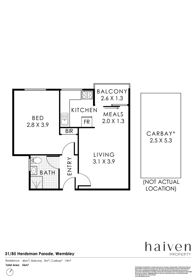Floorplan of Homely apartment listing, 31/85 Herdsman Parade, Wembley WA 6014