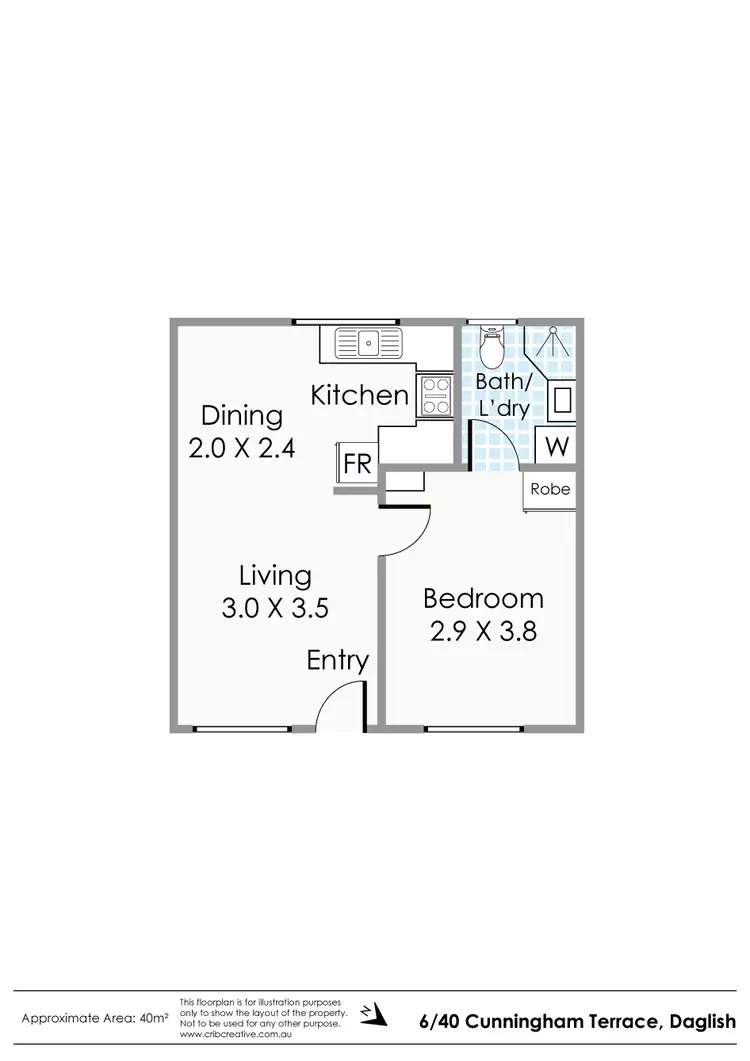 Floorplan of Homely apartment listing, 6/40 Cunningham Terrace, Daglish WA 6008