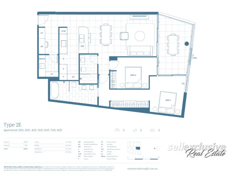 Floorplan of Homely unit listing, 205/77-85 Landsborough Avenue, Scarborough QLD 4020