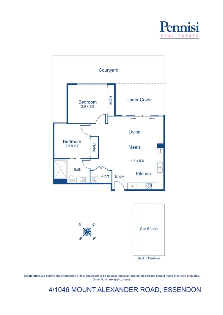 Floorplan of Homely apartment listing, 4/1046 Mt Alexander Road, Essendon VIC 3040
