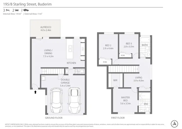 Floorplan of Homely townhouse listing, 195/8 Starling Street, Buderim QLD 4556