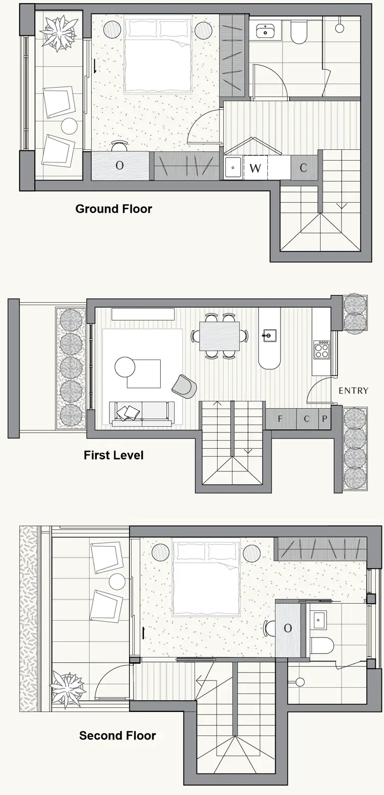 Floorplan of Homely townhouse listing, 2/10 Kerr Street, Fitzroy VIC 3065